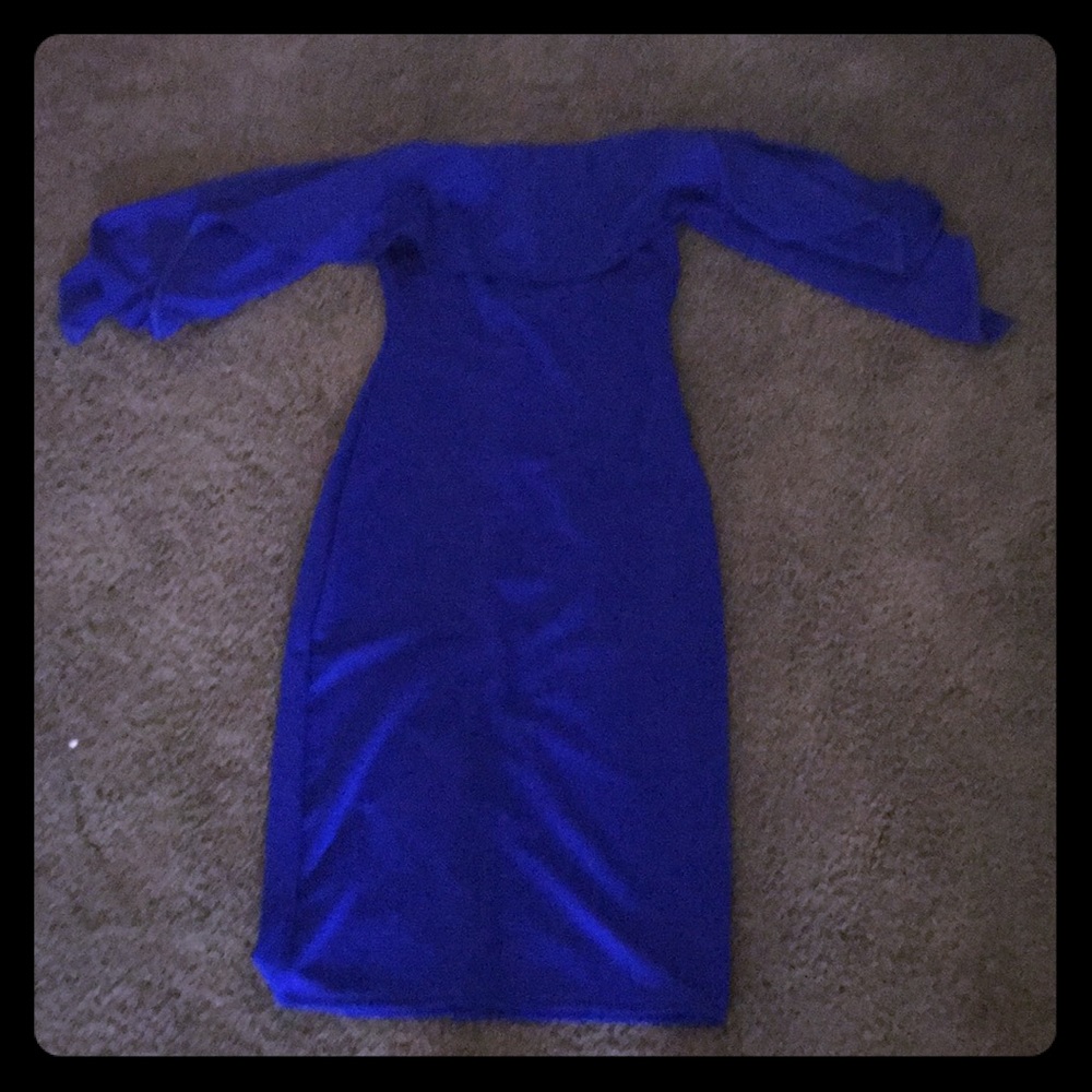 Blue off-shoulder Party dress